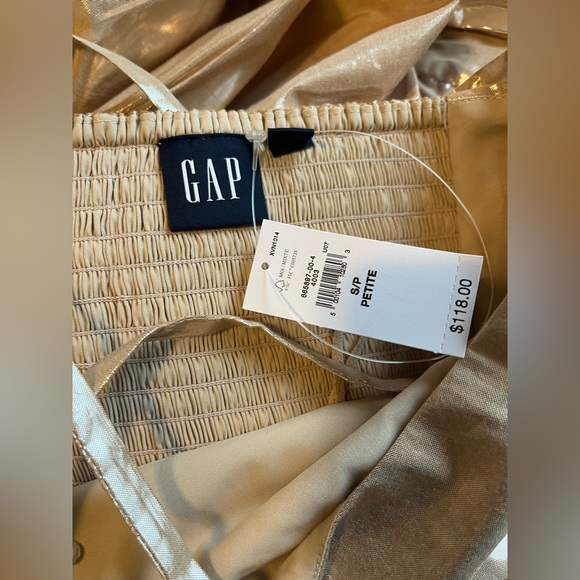 Metallic Tie -Back  Tiered Maxi Dress S Petite - Picture 9 of 10